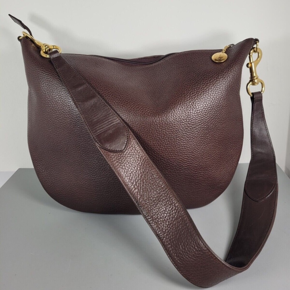 Vintage Gucci brown leather hobo shoulder bag